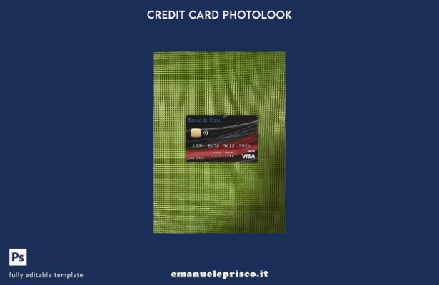 modello frontale photolook con carta visto bancario Cile Banco de Chile in stile